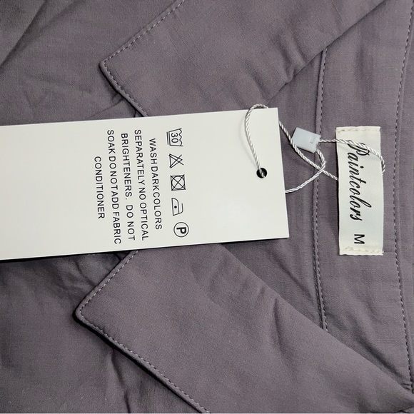 NWT Women’s Button Down Shirt Cotton Blouse Grey - Picture 4 of 5